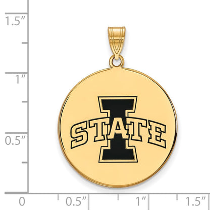 Vergoldet Sterlingsilber Logoart Iowa State University Extra Groß Emailliert Plättchen Anhänger