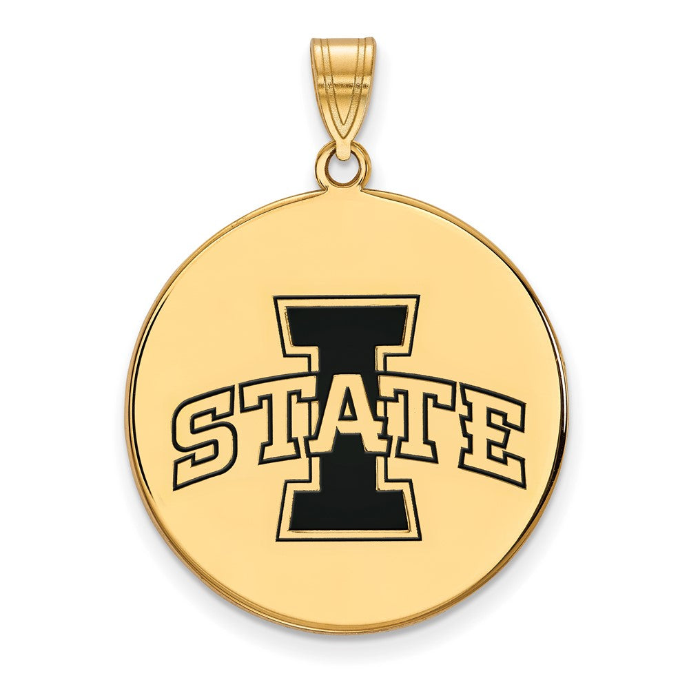 Vergoldet Sterlingsilber Logoart Iowa State University Extra Groß Emailliert Plättchen Anhänger