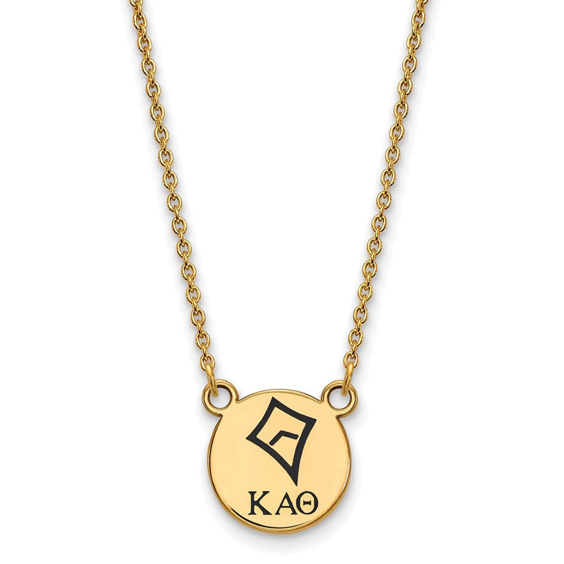 Vergoldet Sterlingsilber Logoart Kappa Alpha Theta Sorority Symbol Klein Farbe Emaille Anhänger 18 Zoll Halskette