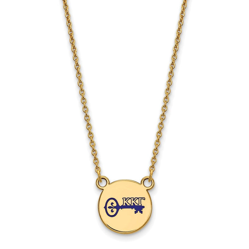 Vergoldet Sterlingsilber Logoart Kappa Gamma Sorority Symbol Klein Farbe Emaille Anhänger 18 Zoll Halskette