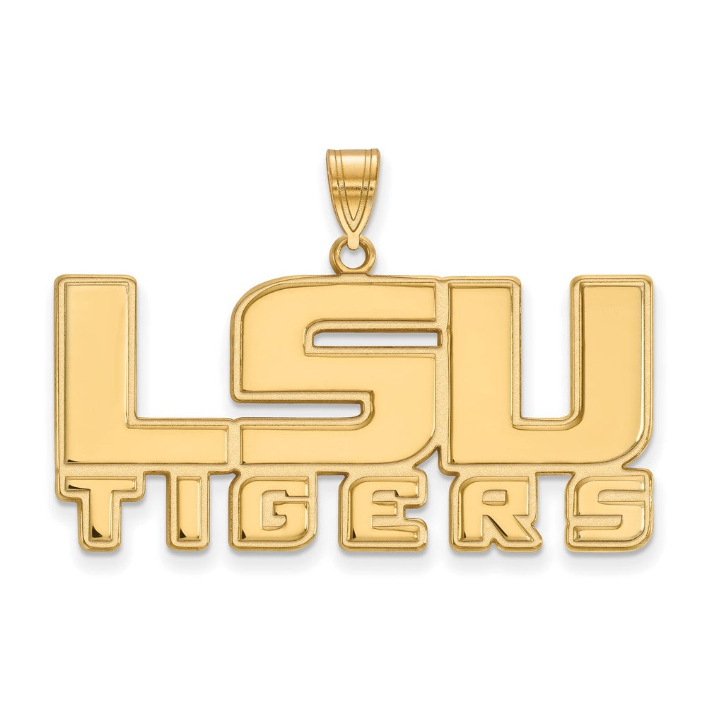 Vergoldet Sterlingsilber Logoart Louisiana State University L S U Tigers Groß Anhänger