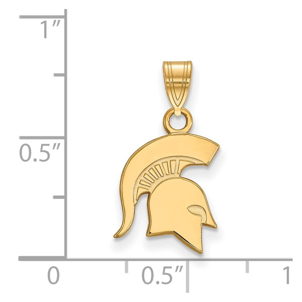 Vergoldet Sterlingsilber Logoart Michigan State University Spartan Klein Anhänger