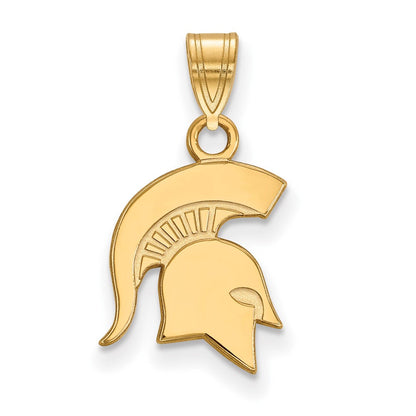 Vergoldet Sterlingsilber Logoart Michigan State University Spartan Klein Anhänger