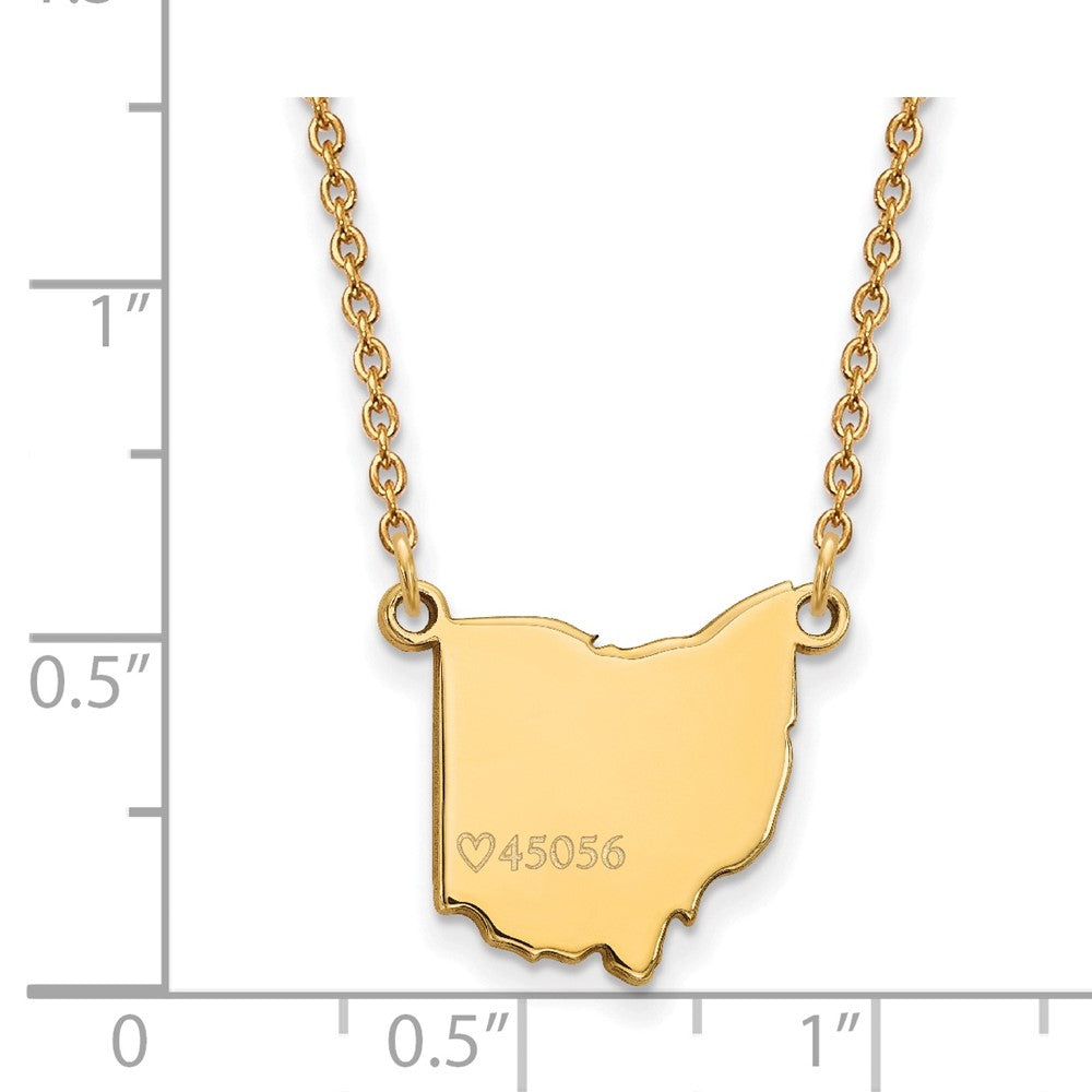 Vergoldet Sterlingsilber Logoart Miami University Ohio Form Zip Code Anhänger 18 Zoll Halskette