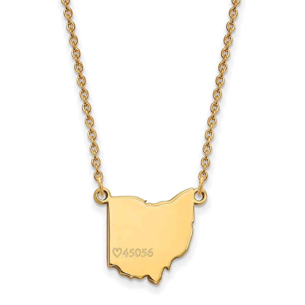 Vergoldet Sterlingsilber Logoart Miami University Ohio Form Zip Code Anhänger 18 Zoll Halskette