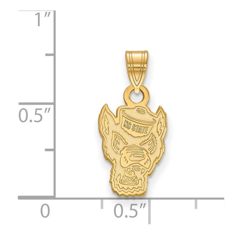 10K Gelbgold Logoart North Carolina State University Wolf Klein Anhänger