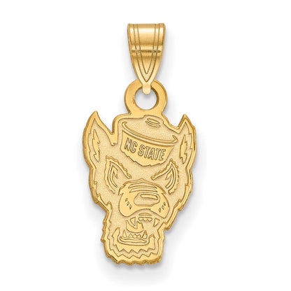 Vergoldet Sterlingsilber Logoart North Carolina State University Wolf Klein Anhänger