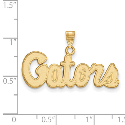 10K Gelbgold Logoart University Of Florida Gators Schreibschrift Klein Anhänger