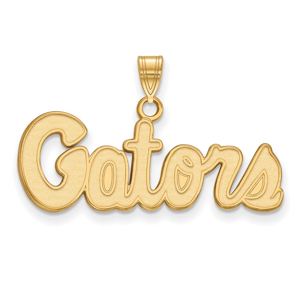 10K Gelbgold Logoart University Of Florida Gators Schreibschrift Klein Anhänger