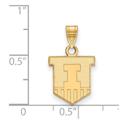 10K Gelbgold Logoart University Of Illinois Victory Abzeichen Klein Anhänger
