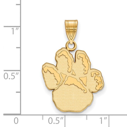 10K Gelbgold Logoart University Of Pittsburgh Panther Paw Groß Anhänger