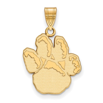10K Gelbgold Logoart University Of Pittsburgh Panther Paw Groß Anhänger