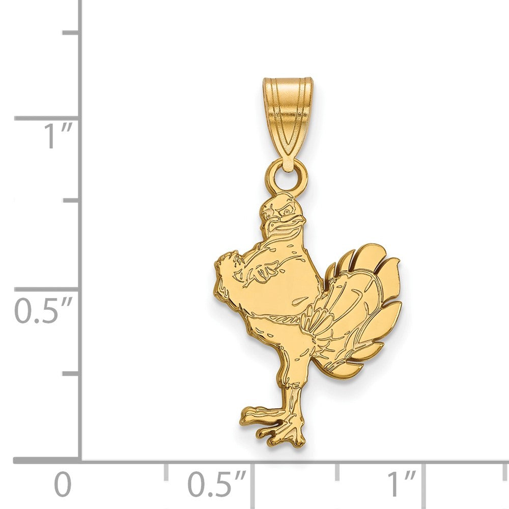 Vergoldet Sterlingsilber Logoart Virginia Tech Hokiebird Groß Anhänger