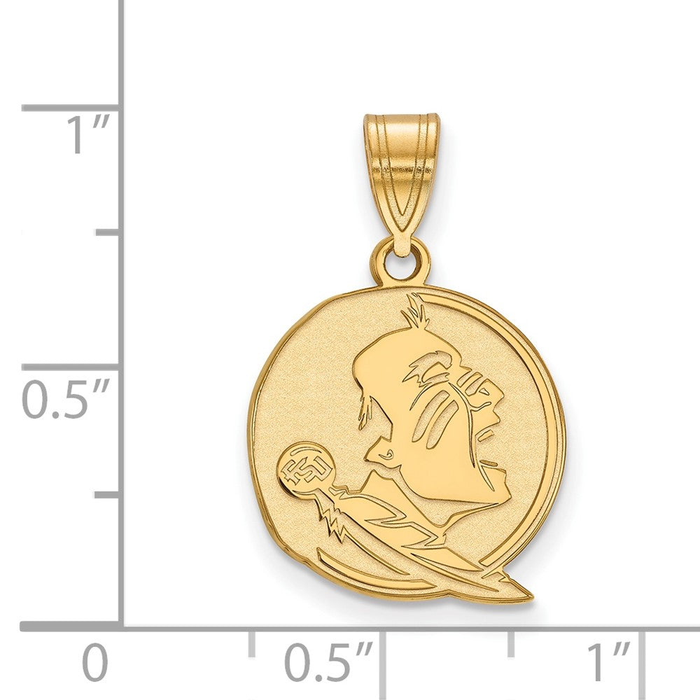 Vergoldet Sterlingsilber Logoart Florida State University Seminole Mittel Anhänger