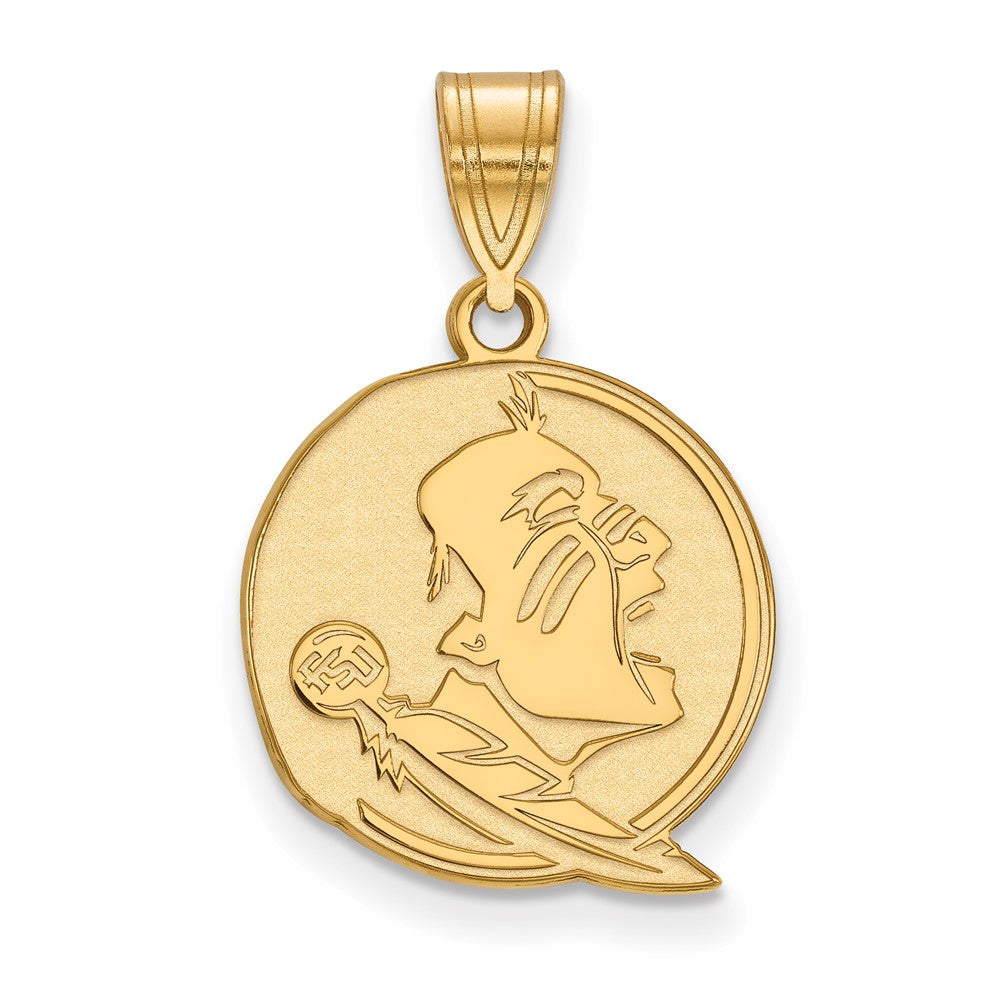 10K Gelbgold Logoart Florida State University Seminole Mittel Anhänger