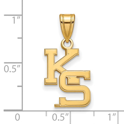 Vergoldet Sterlingsilber Logoart Kansas State University K S Mittel Anhänger