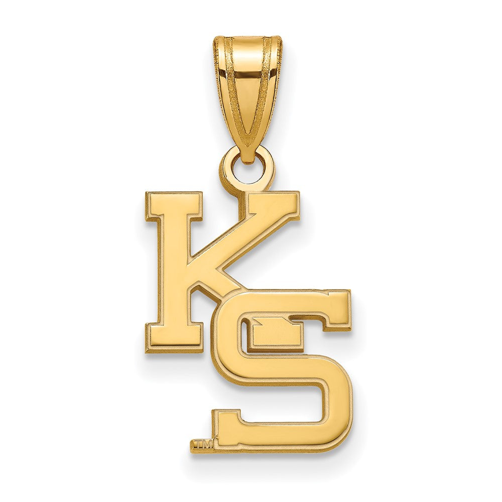 14K Gelbgold Logoart Kansas State University K S Mittel Anhänger