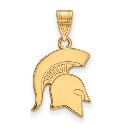 10K Gelbgold Logoart Michigan State University Spartan Mittel Anhänger