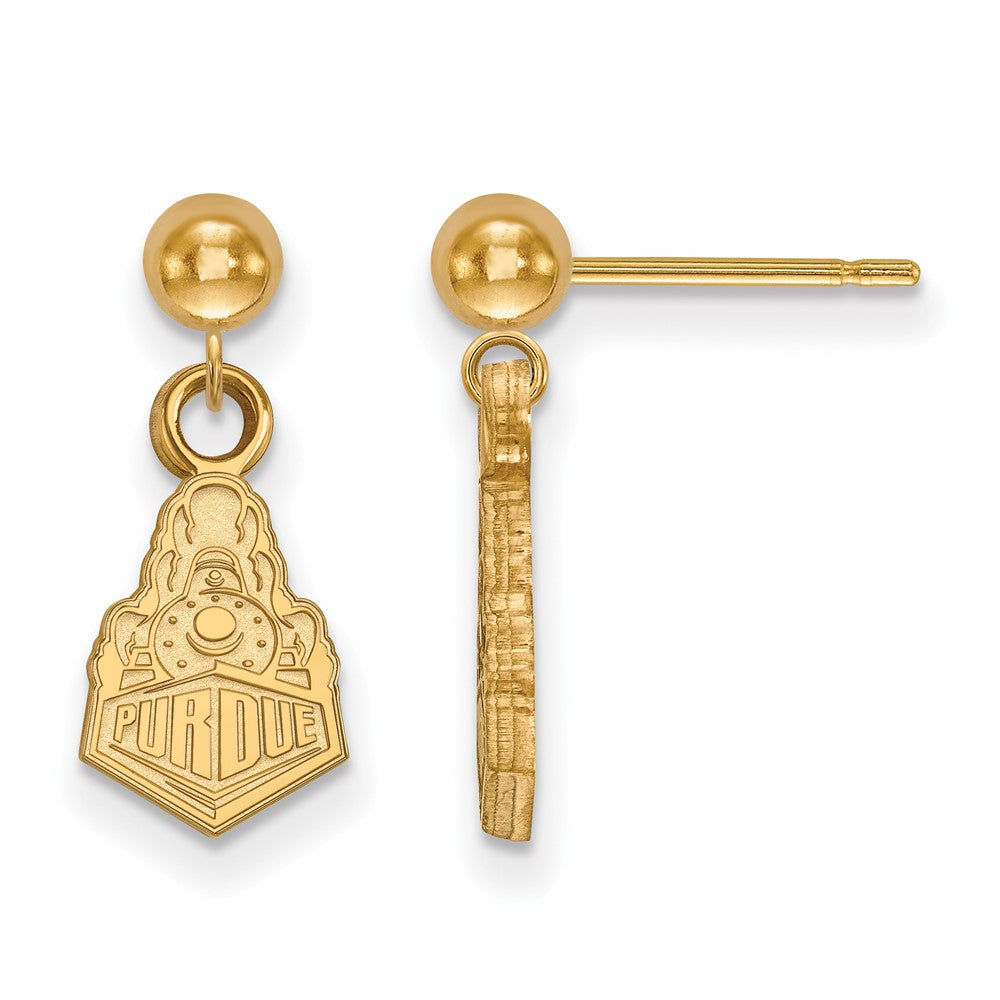 Vergoldet Sterlingsilber Logoart Purdue University Boilermakers Zug Logo Hängend Kugel Ohrstecker