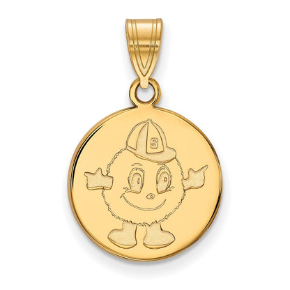 Vergoldet Sterlingsilber Logoart Syracuse University Mascot Mittel Plättchen Anhänger