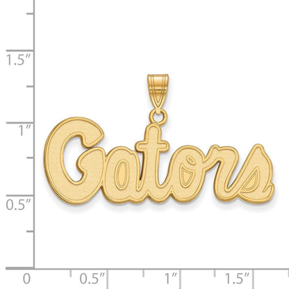 10K Gelbgold Logoart University Of Florida Gators Schreibschrift Mittel Anhänger
