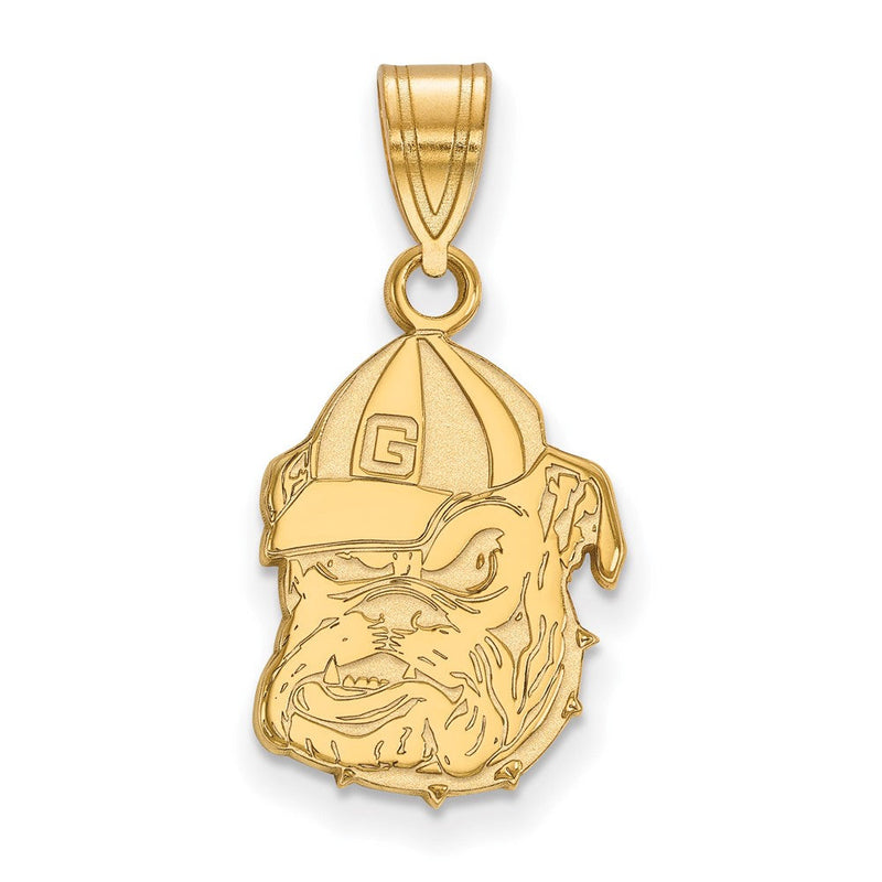 10K Gelbgold Logoart University Of Georgia Bulldog Mittel Anhänger