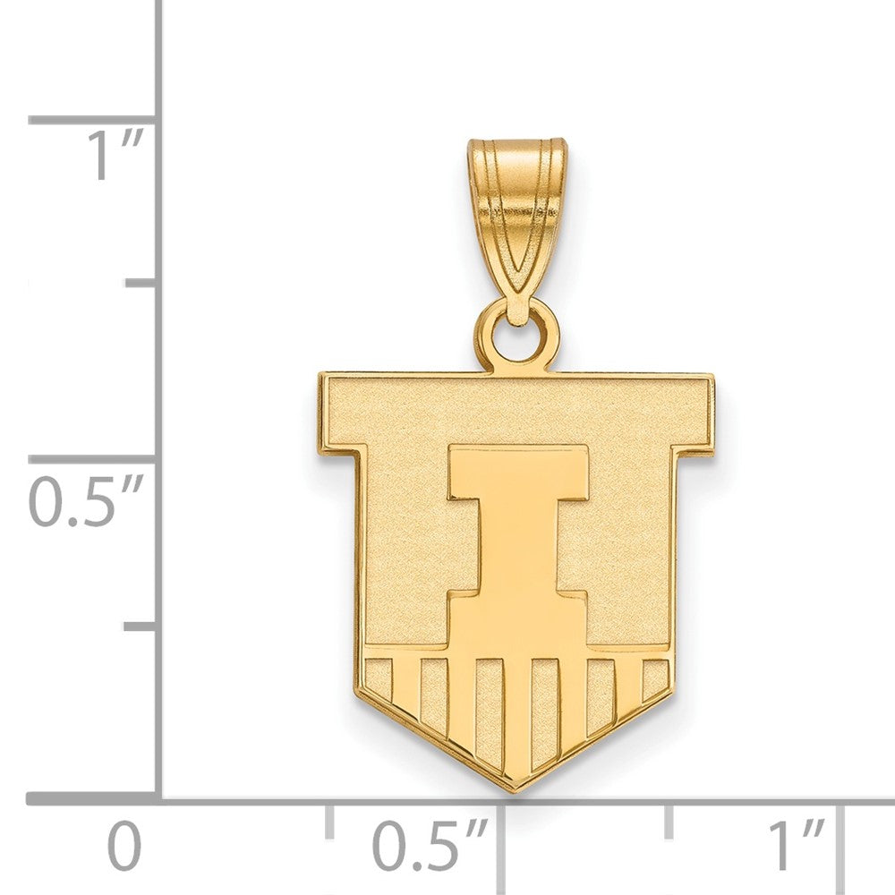 10K Gelbgold Logoart University Of Illinois Victory Abzeichen Mittel Anhänger