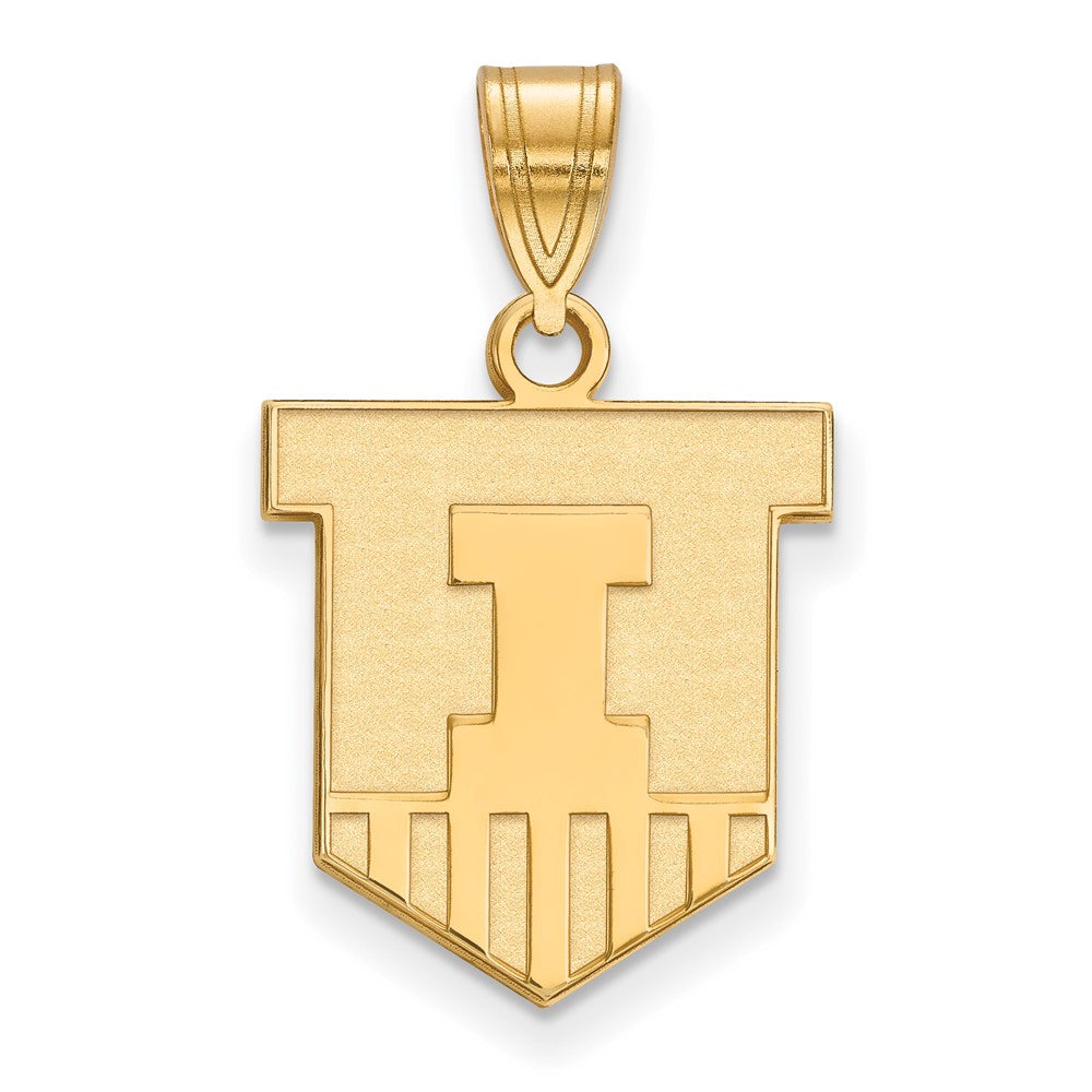Vergoldet Sterlingsilber Logoart University Of Illinois Victory Abzeichen Mittel Anhänger