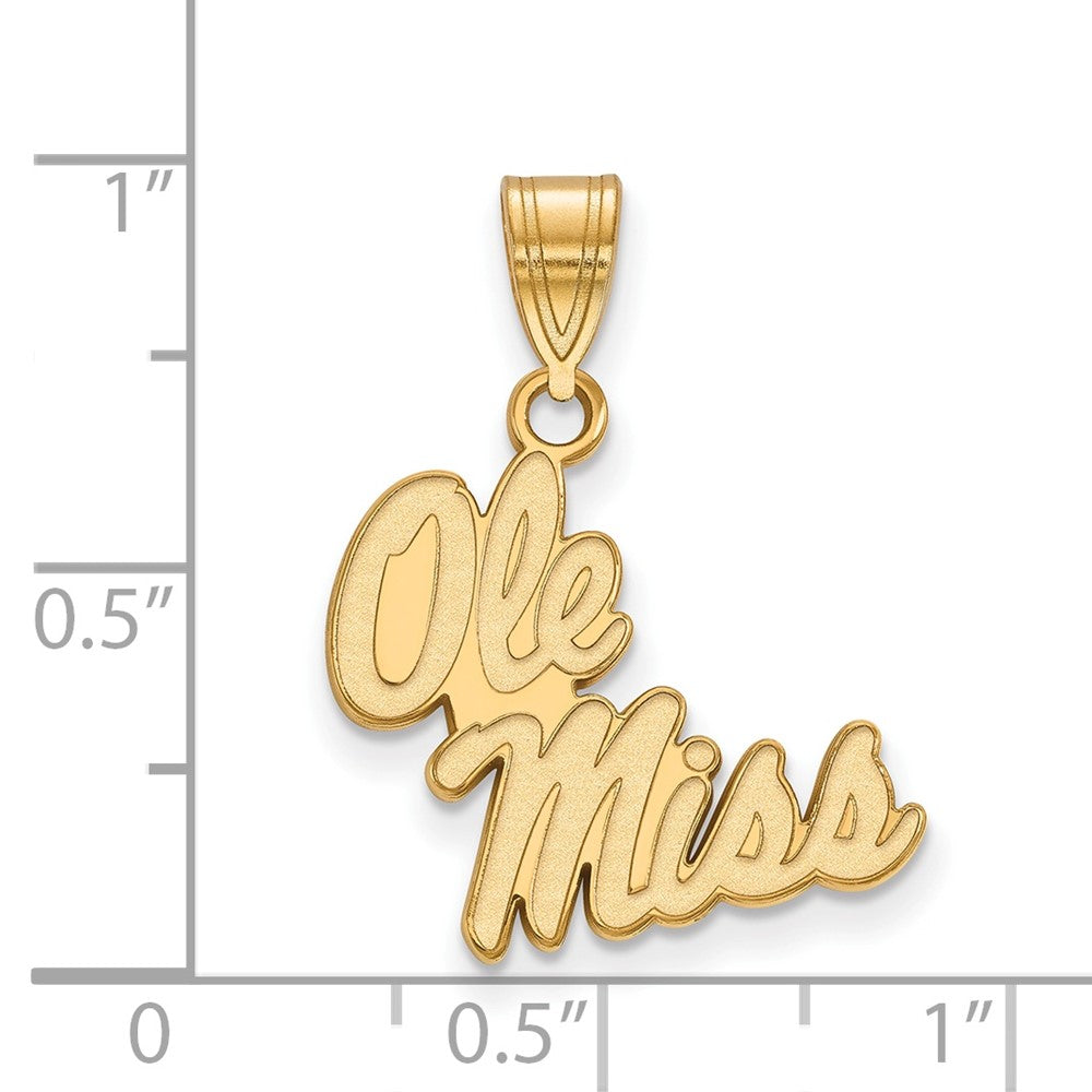 10K Gelbgold Logoart University Of Mississippi Ole Miss Mittel Anhänger