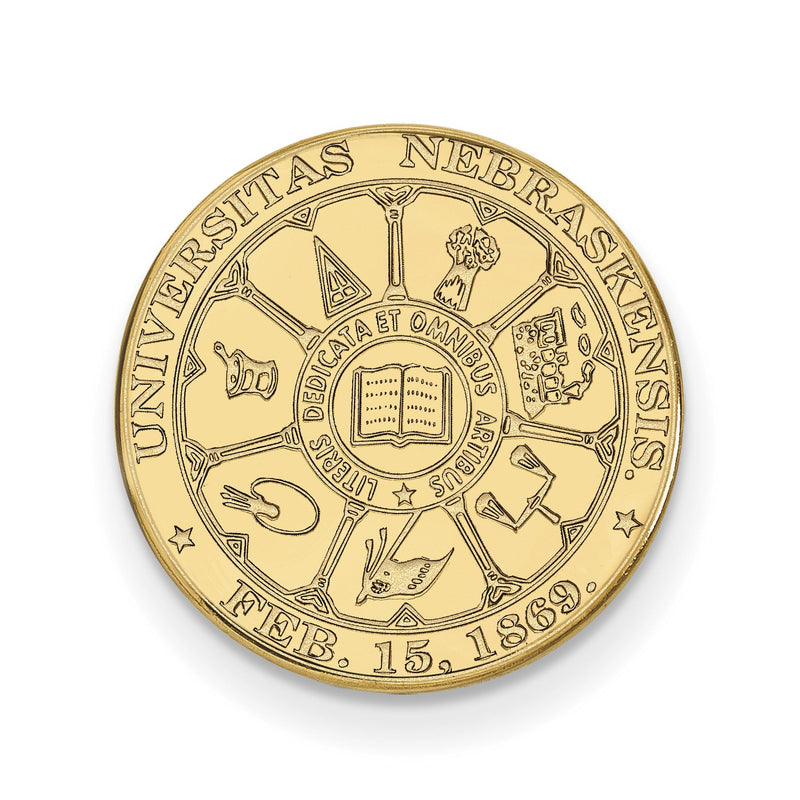 14K Gelbgold Gold Logoart University Of Nebraska Wappen Anstecknadel