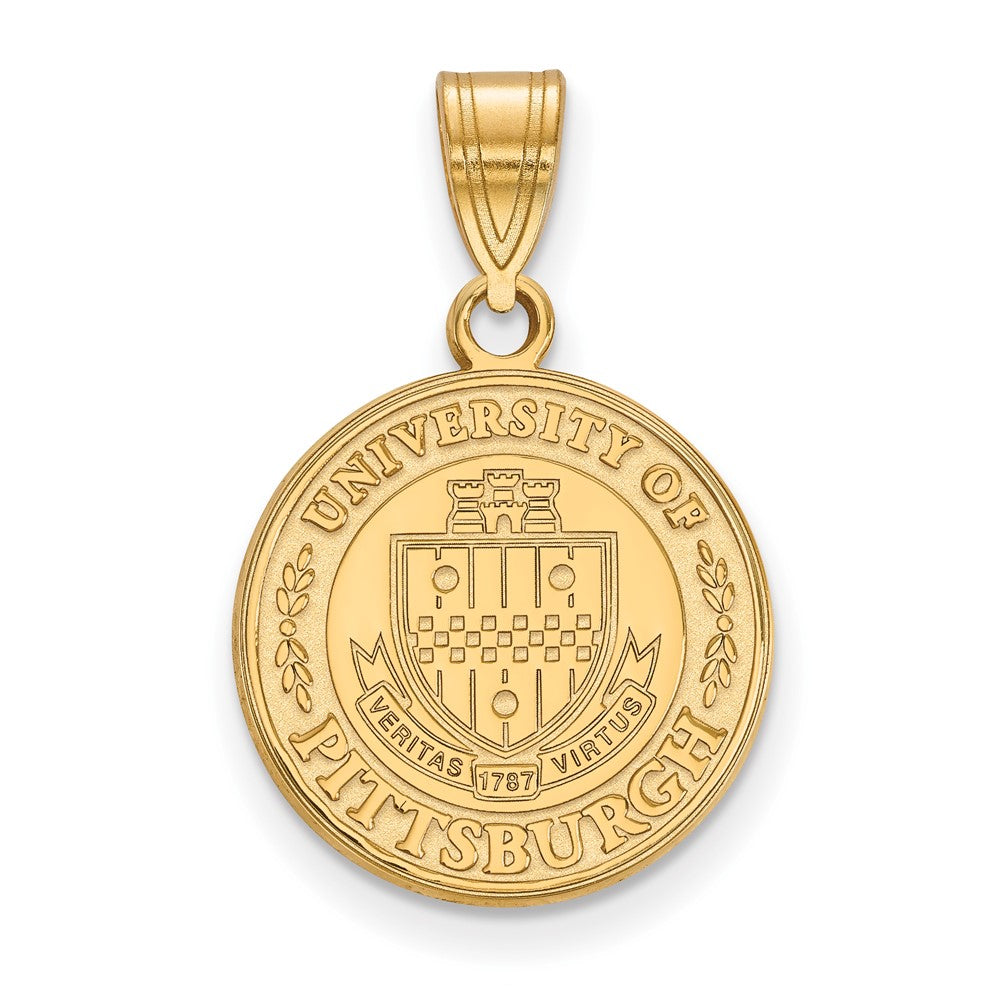 Vergoldet Sterlingsilber Logoart University Of Pittsburgh Mittel Wappen Anhänger