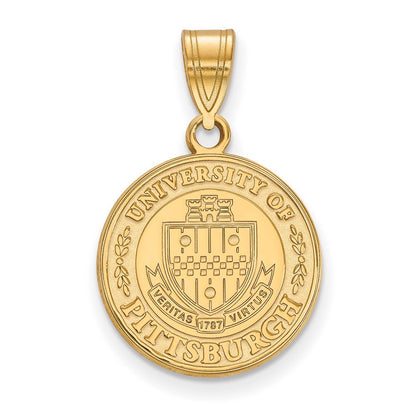 Vergoldet Sterlingsilber Logoart University Of Pittsburgh Mittel Wappen Anhänger
