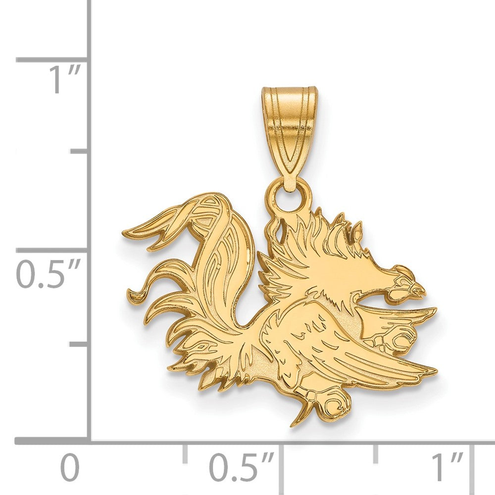 10K Gelbgold Logoart University Of South Carolina Gamecock Mittel Anhänger