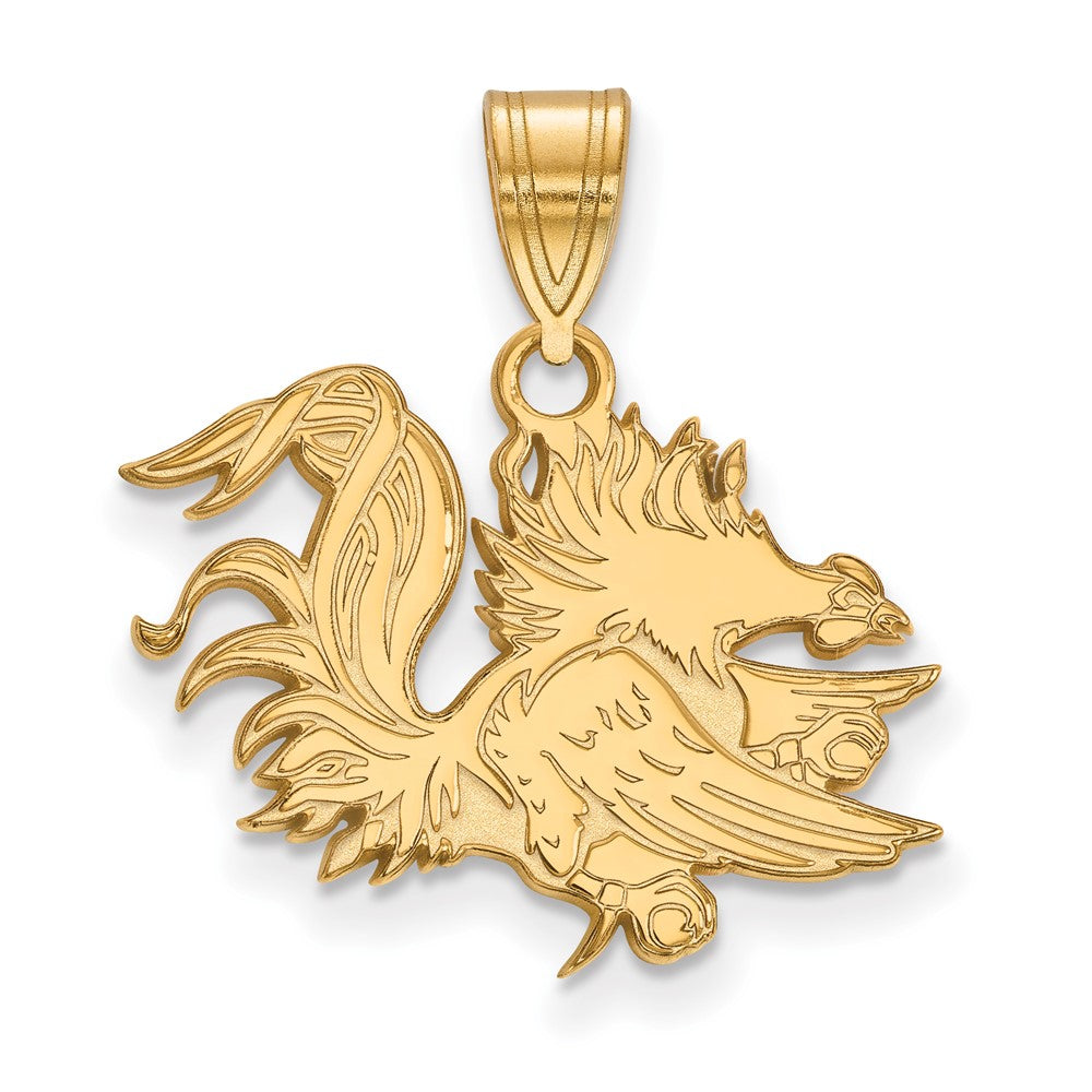 10K Gelbgold Logoart University Of South Carolina Gamecock Mittel Anhänger