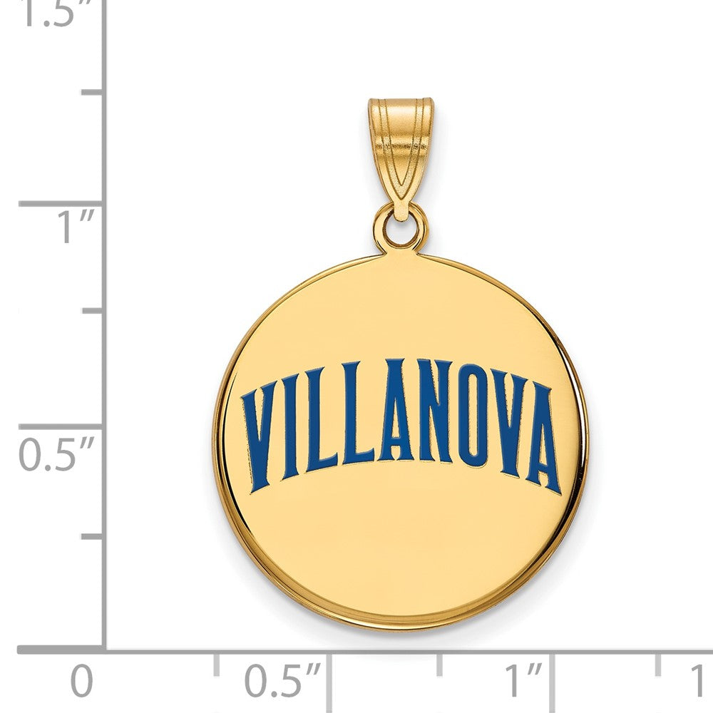 Vergoldet Sterlingsilber Logoart Villanova University Groß Emailliert Plättchen Anhänger