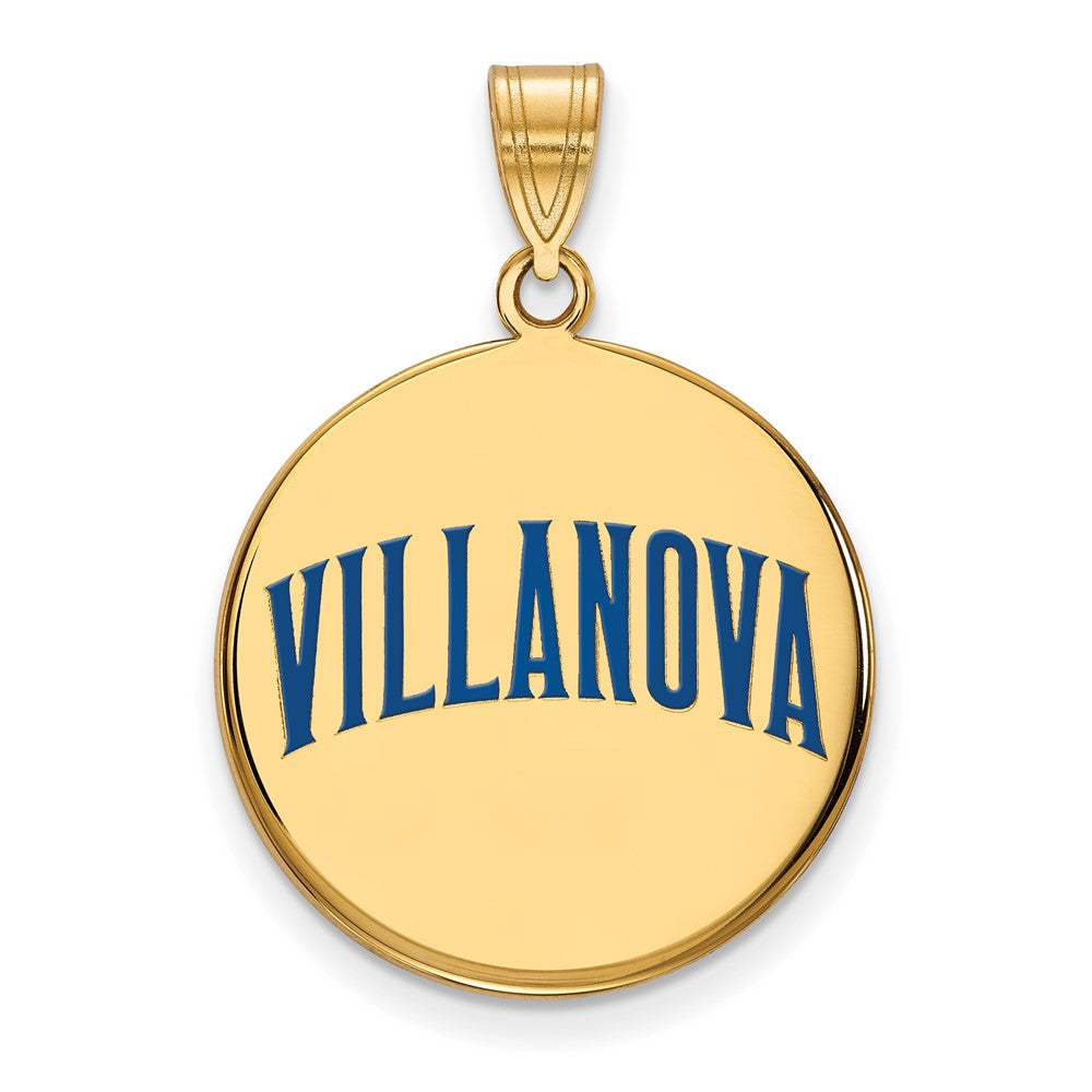 Vergoldet Sterlingsilber Logoart Villanova University Groß Emailliert Plättchen Anhänger