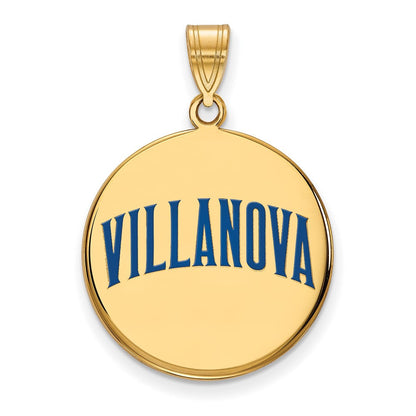 Vergoldet Sterlingsilber Logoart Villanova University Groß Emailliert Plättchen Anhänger