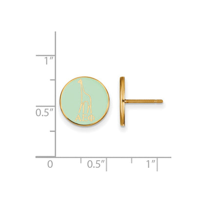 Vergoldet Sterlingsilber Logoart Alpha Epsilon Phi Sorority Symbol Farbe Emaille Ohrstecker