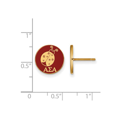 Vergoldet Sterlingsilber Logoart Alpha Sigma Sorority Symbol Farbe Emaille Ohrstecker