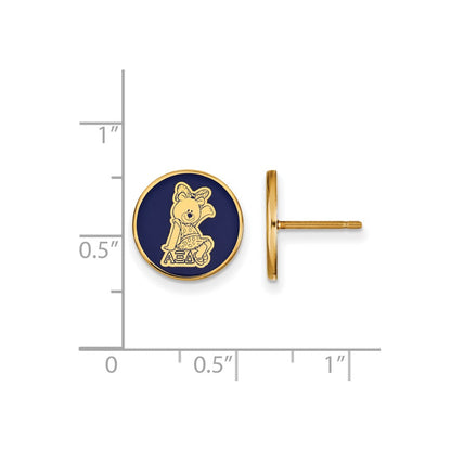 Vergoldet Sterlingsilber Logoart Alpha Xi Delta Sorority Symbol Farbe Emaille Ohrstecker
