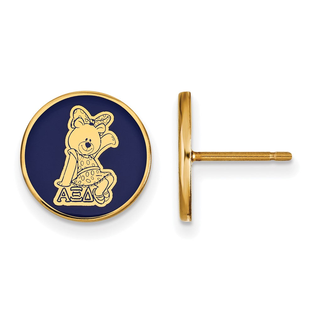 Vergoldet Sterlingsilber Logoart Alpha Xi Delta Sorority Symbol Farbe Emaille Ohrstecker