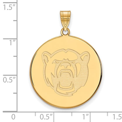 Vergoldet Sterlingsilber Logoart Baylor University Extra Groß Plättchen Anhänger