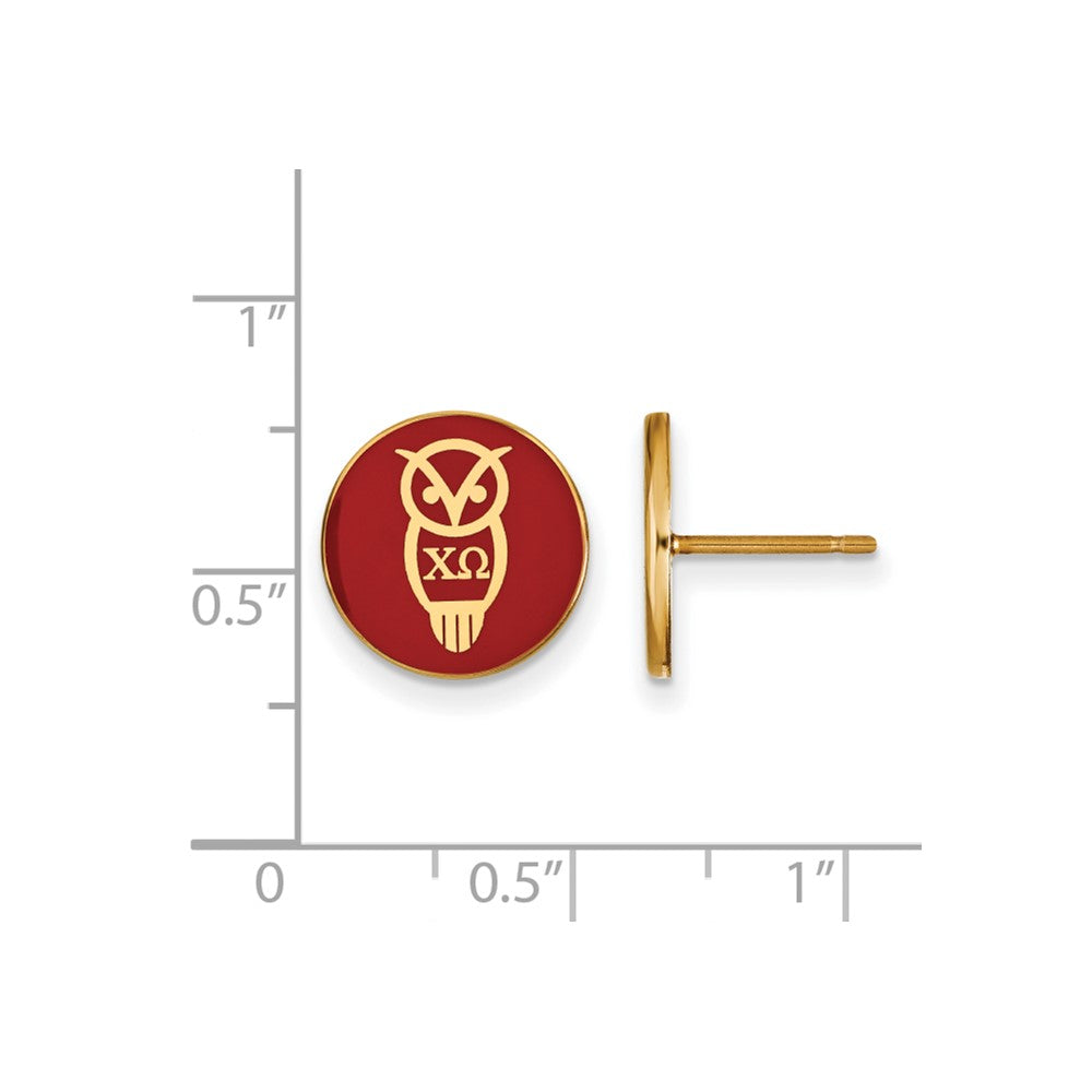 Vergoldet Sterlingsilber Logoart Chi Omega Sorority Symbol Farbe Emaille Ohrstecker
