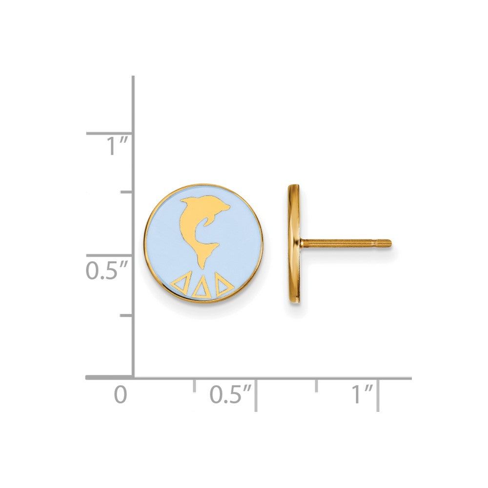 Vergoldet Sterlingsilber Logoart Delta Sorority Symbol Farbe Emaille Ohrstecker