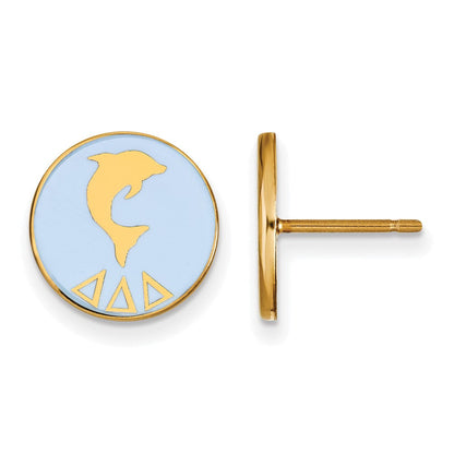 Vergoldet Sterlingsilber Logoart Delta Sorority Symbol Farbe Emaille Ohrstecker