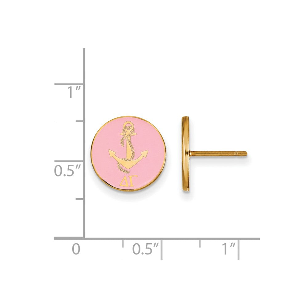 Vergoldet Sterlingsilber Logoart Delta Gamma Sorority Symbol Farbe Emaille Ohrstecker