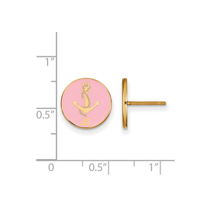 Vergoldet Sterlingsilber Logoart Delta Gamma Sorority Symbol Farbe Emaille Ohrstecker