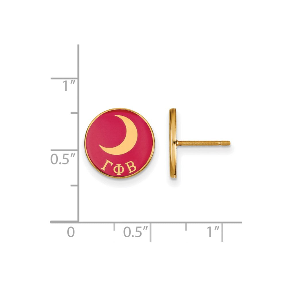 Vergoldet Sterlingsilber Logoart Gamma Phi Beta Sorority Symbol Farbe Emaille Ohrstecker