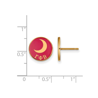 Vergoldet Sterlingsilber Logoart Gamma Phi Beta Sorority Symbol Farbe Emaille Ohrstecker