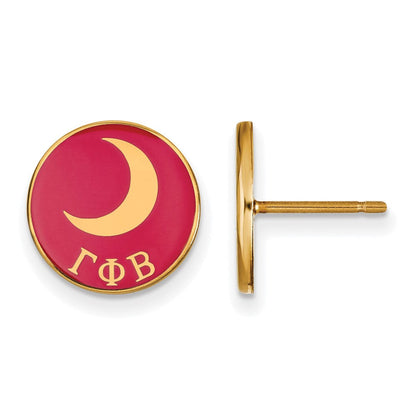 Vergoldet Sterlingsilber Logoart Gamma Phi Beta Sorority Symbol Farbe Emaille Ohrstecker